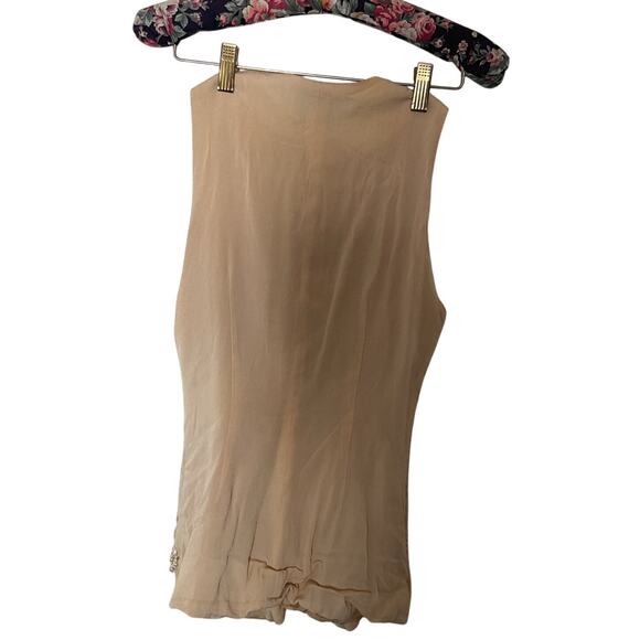 Vintage Marabou Cream Lace Beaded Vest Women’s Small  Festival Boho - Picture 2 of 7